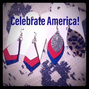 Custom made faux leather earrings